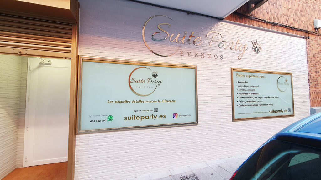 Fachada de Suite Party, local privado para fiestas en el centro de Pinto.